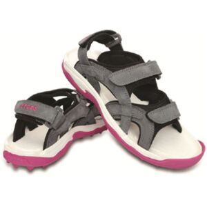 NEW Crocs XTG LoPro Golf Sandal Gray White Pink Women size 7 Comfort Leather
